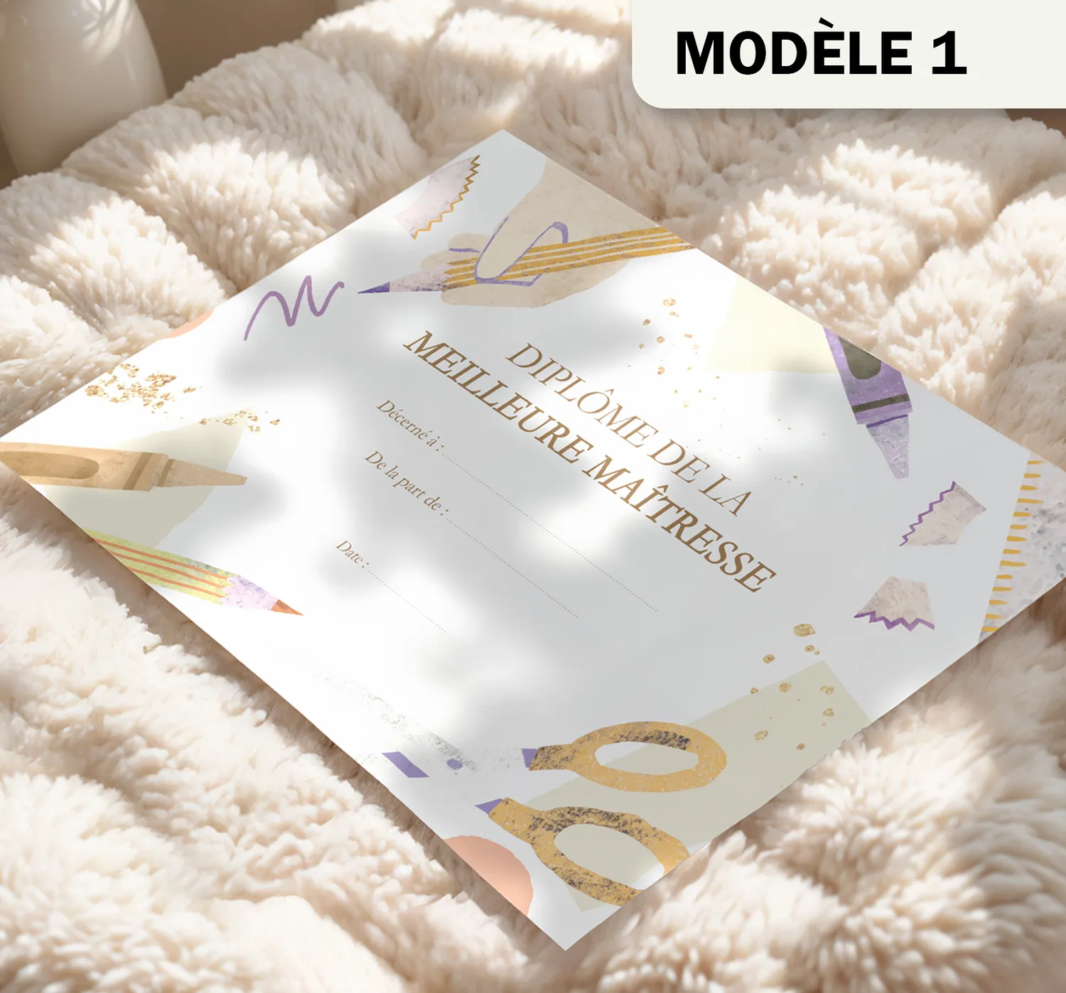 Papeterie Créative Maîtresse diplôme personnalisé merci