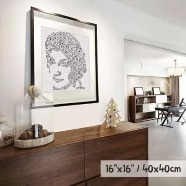 DrawInside Coco Chanel affiche 20x20 cm portrait biographique