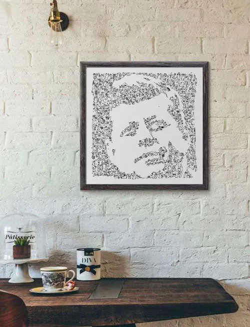 DrawInside John Fitzgerald Kennedy affiche 30x30 cm JFK