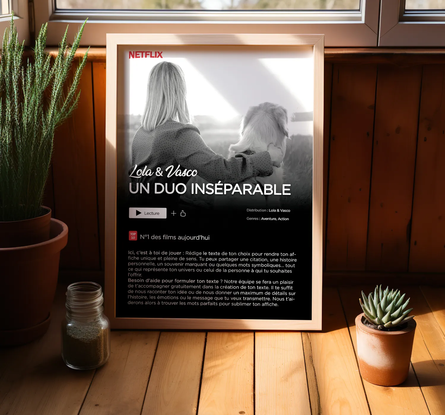 Papeterie Créative Affiche Netflix personnalisée prénom