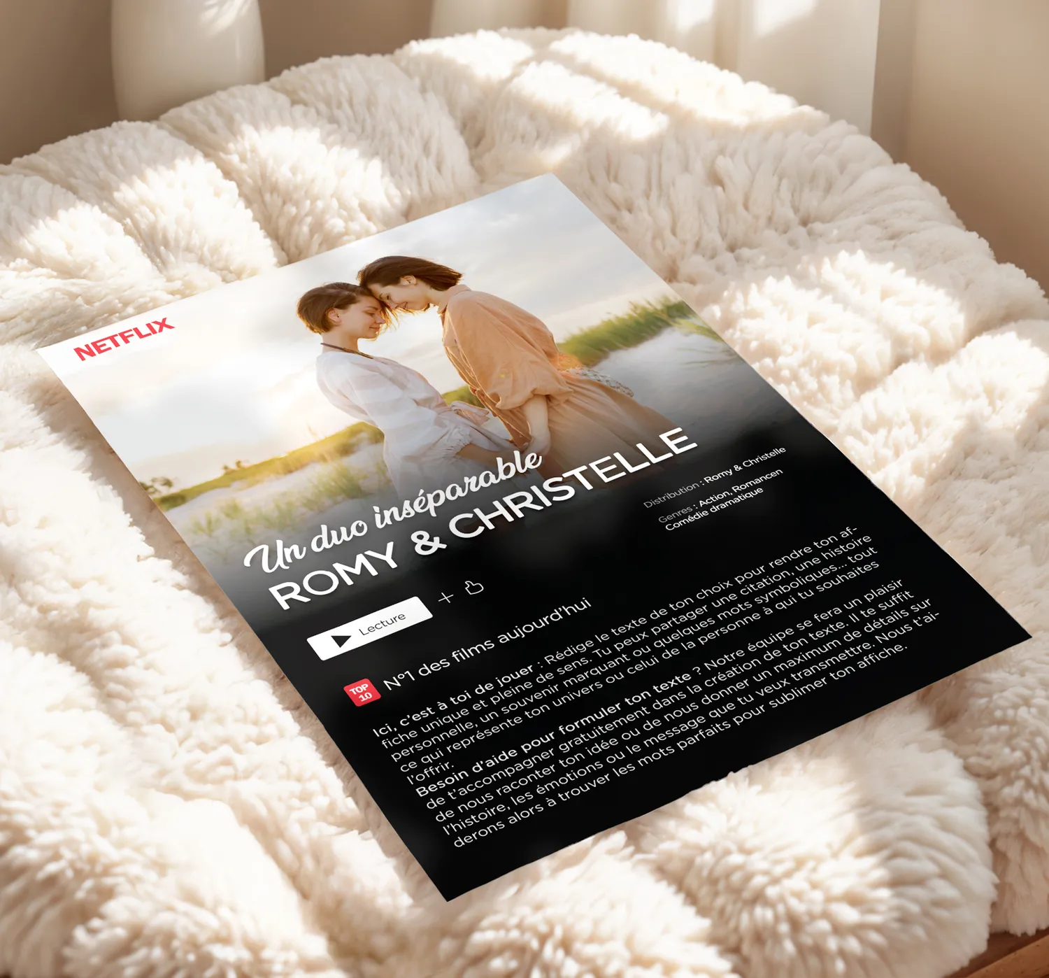 Papeterie Créative Affiche Netflix personnalisée prénom