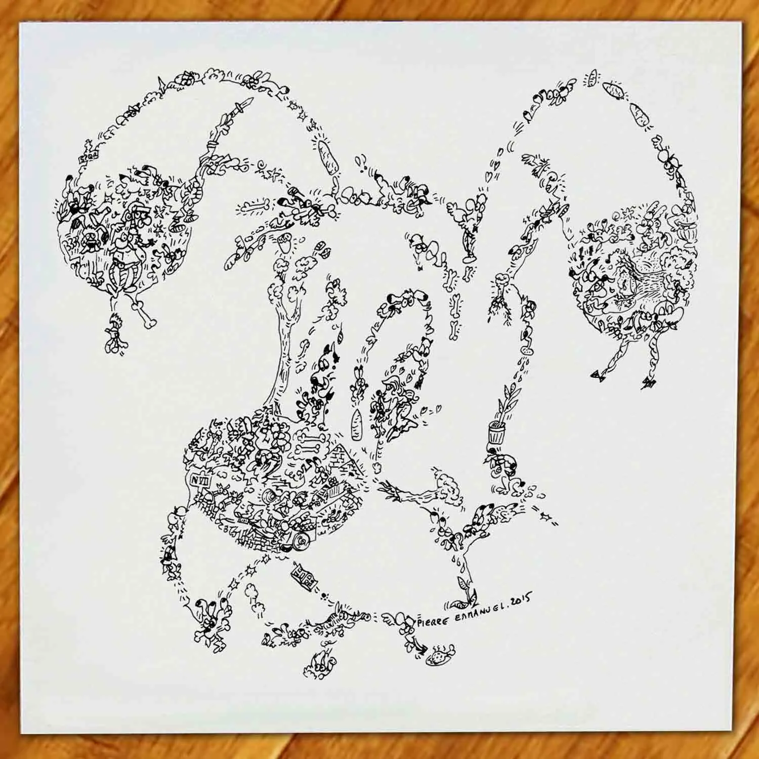 DrawInside Idéfix Astérix affiche 30x30 cm chien BD