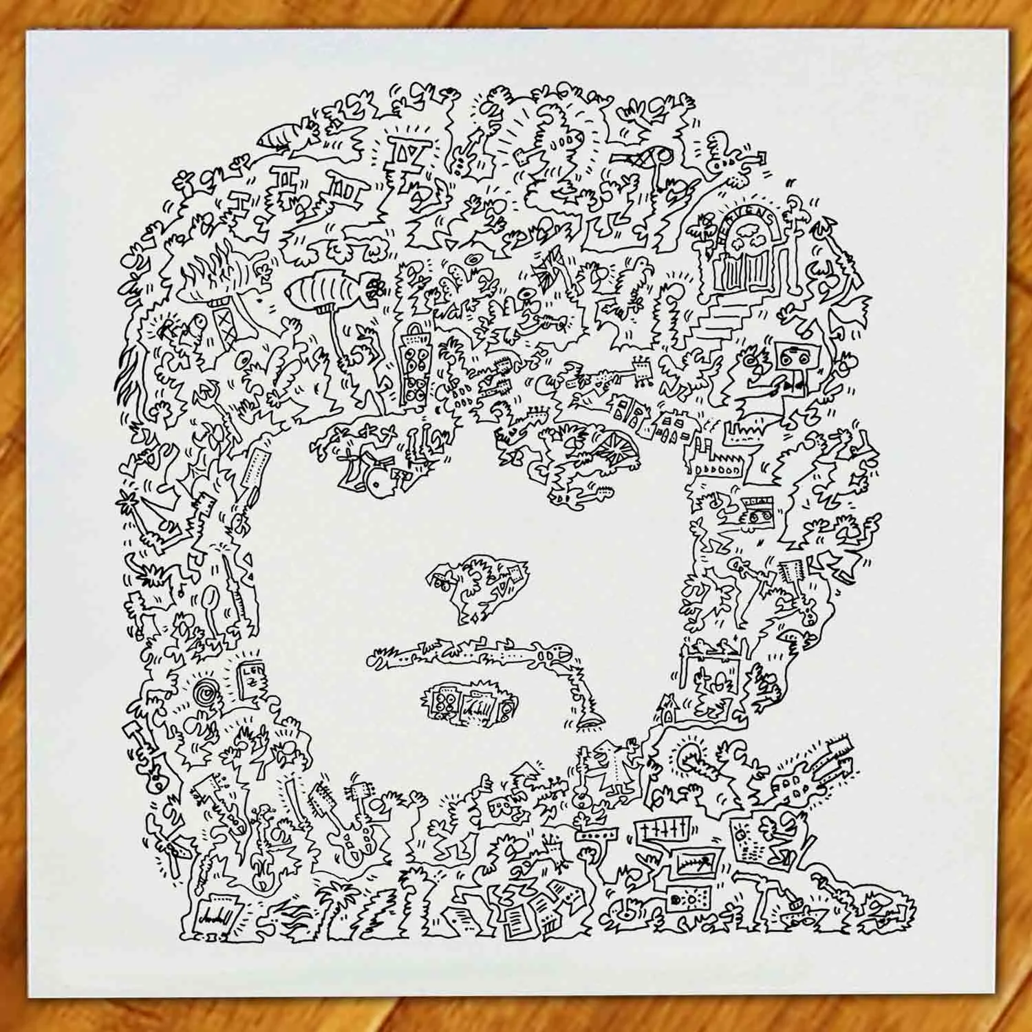 DrawInside Jimmy Page affiche 20x20 cm Led Zeppelin
