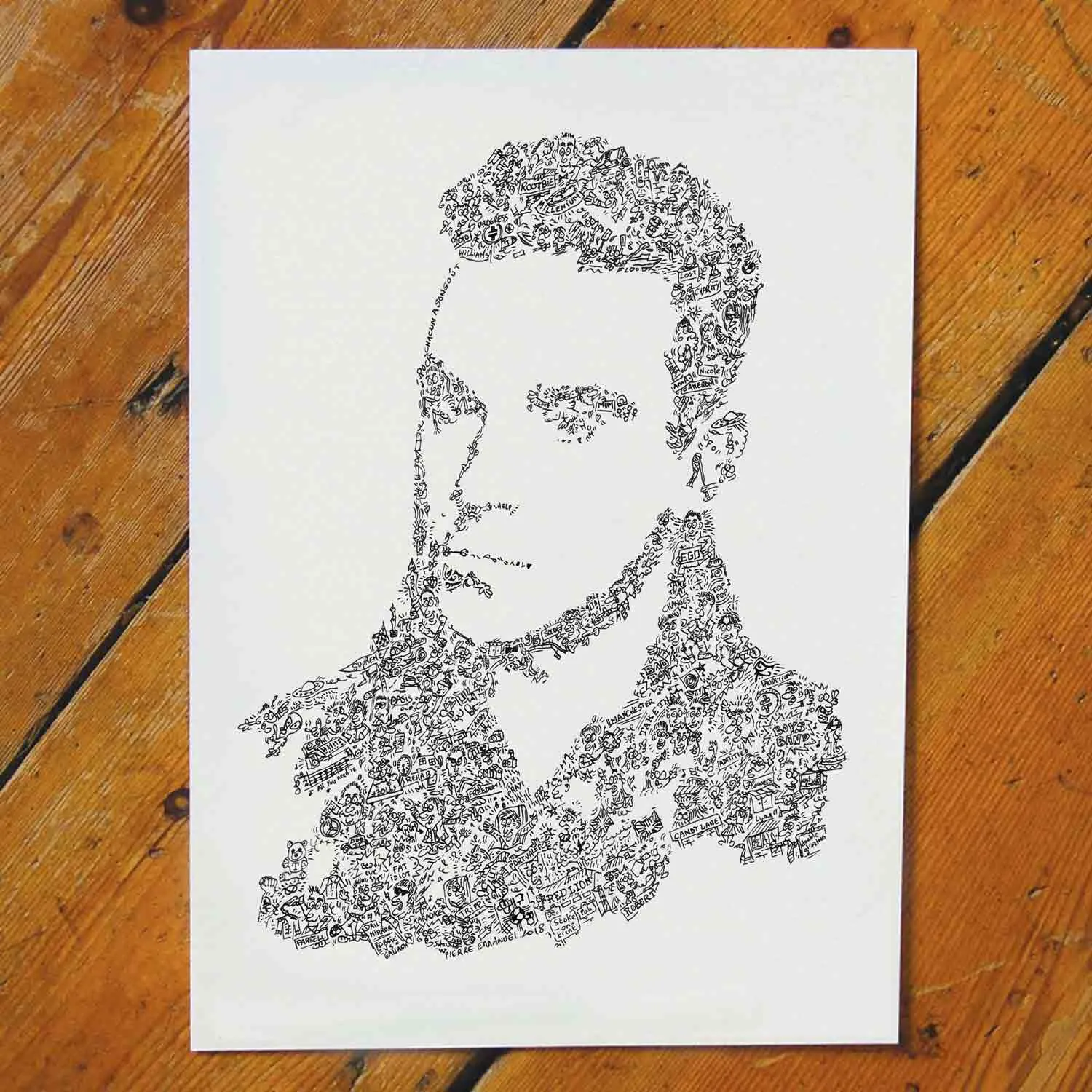 DrawInside Robbie Williams affiche A3 britpop