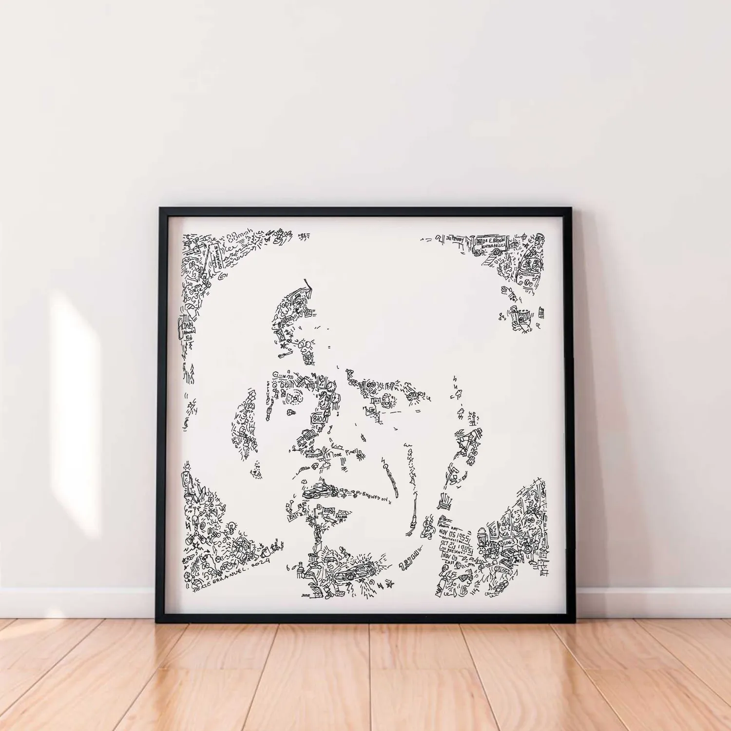DrawInside Doc Emmett Brown affiche 30x30 cm papier mat