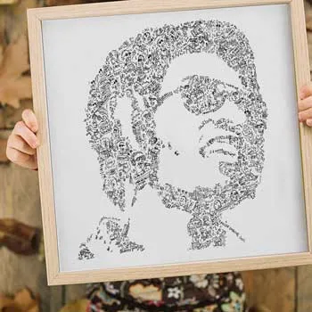 DrawInside Stevie Wonder affiche musique carrée papier mat