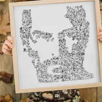 DrawInside Steve Jobs affiche 20x20 cm papier mat
