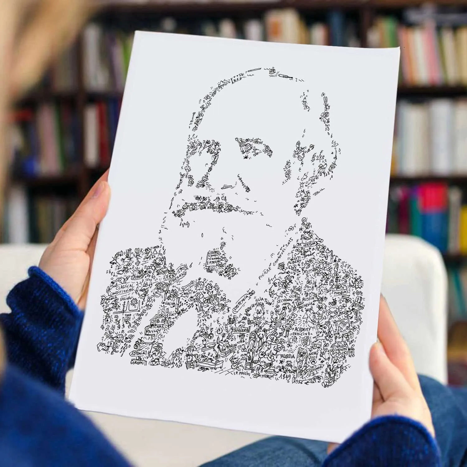 DrawInside Ivan Pavlov affiche A4 science chien
