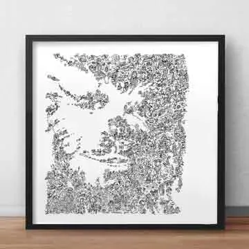 DrawInside Chewbacca affiche 20 x 20 cm papier mat
