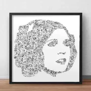 DrawInside Princess Leia Star Wars affiche 30x30 cm doodles