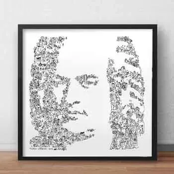 DrawInside Bach affiche 20x20 cm édition signée