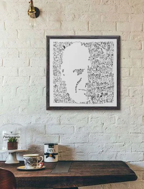 DrawInside Pablo Picasso affiche 30x30 cm noir et blanc