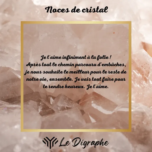 Le Digraphe noces de cristal 15 ans prénoms + carte