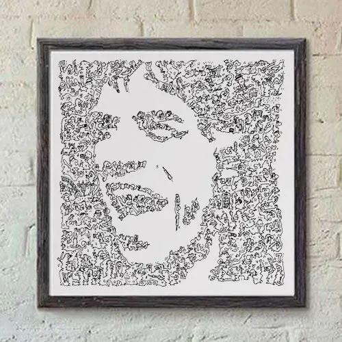DrawInside Mick Jagger Rolling Stones affiche 30x30 cm papier mat