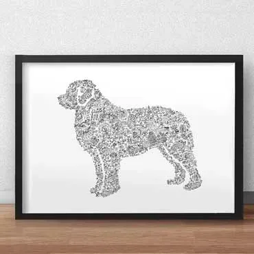 DrawInside Leonberger affiche A4 21x30 cm chien