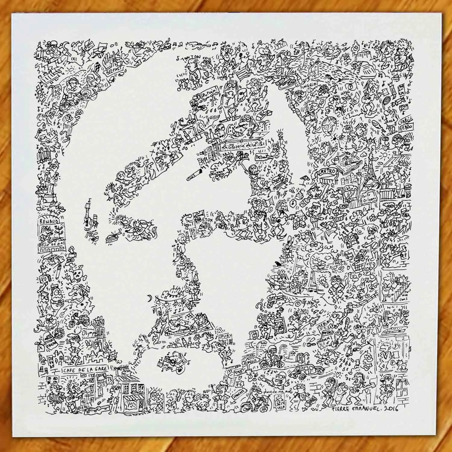 DrawInside Renaud Sechan affiche 30x30 cm portrait illustré