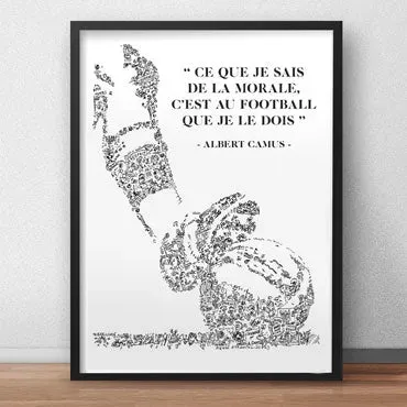DrawInside Albert Camus affiche A4 football citation