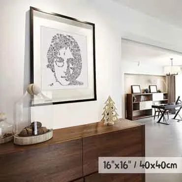 DrawInside John Lennon affiche 20x20 cm portrait rock