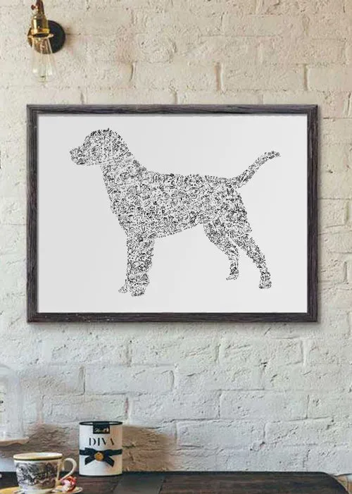 DrawInside Labrador affiche A4 chien famille