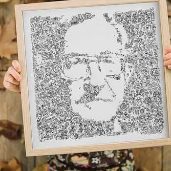 DrawInside Noam Chomsky affiche 30x30 cm littérature