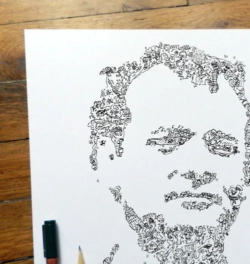 DrawInside Bill Murray Ghostbusters affiche 30x30 cm signée