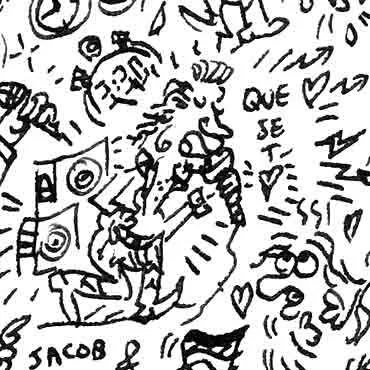 DrawInside Johnny Hallyday affiche A4 papier mat signée