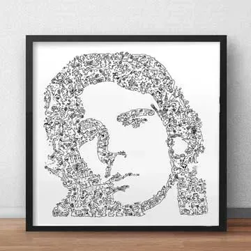 DrawInside Rafael Nadal affiche 20 x 20 cm papier mat