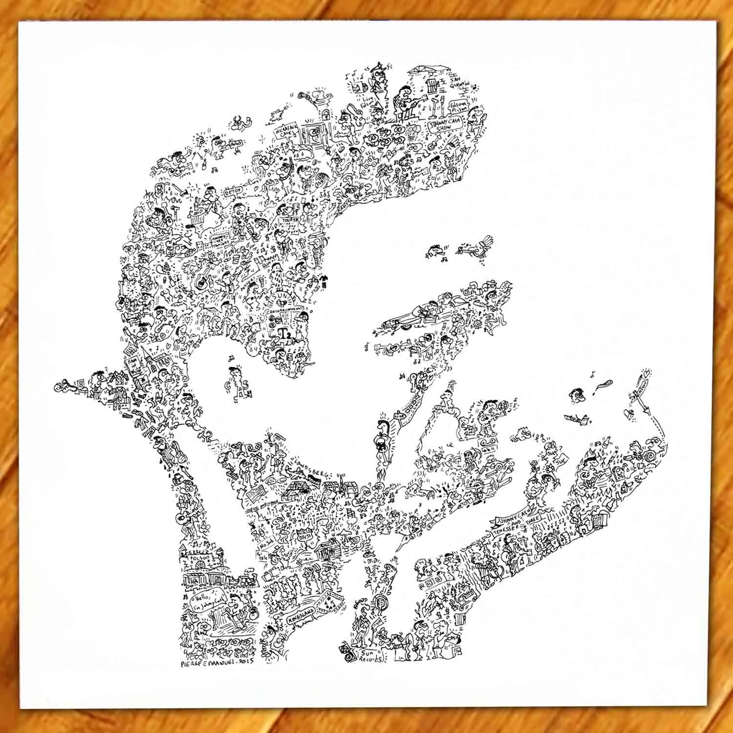 DrawInside Johnny Cash Man In Black affiche 30x30 cm country