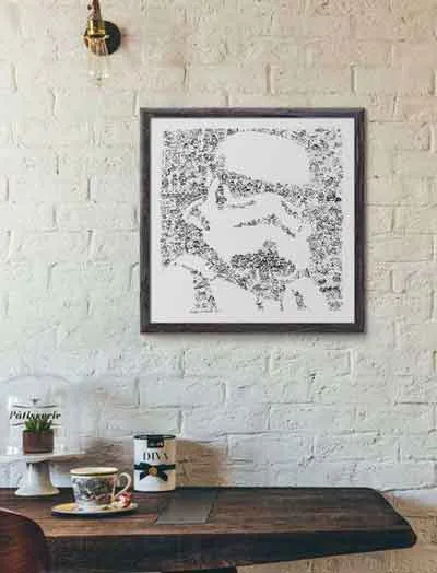 DrawInside Stormtrooper Star Wars affiche 30x30 cm