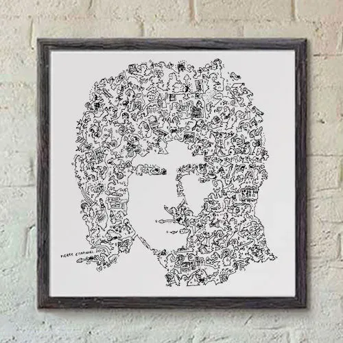 DrawInside Brian May Queen print rock 30x30 cm