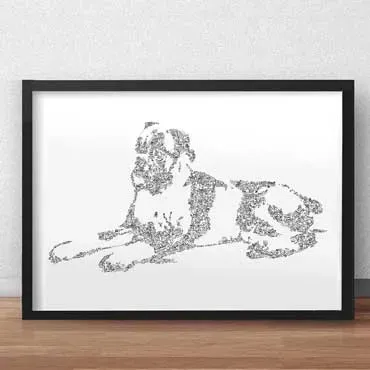 DrawInside Boxer affiche A3 chien famille
