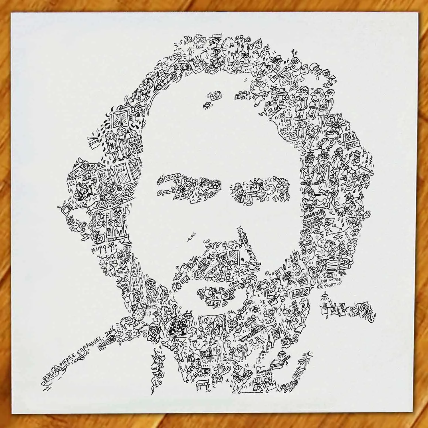 DrawInside Stanley Kubrick portrait affiche 30x30 cm cinéma