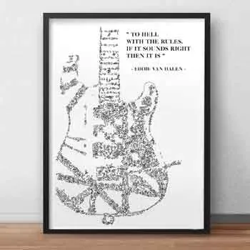 DrawInside Van Halen Frankenstrat affiche A3 citation rock