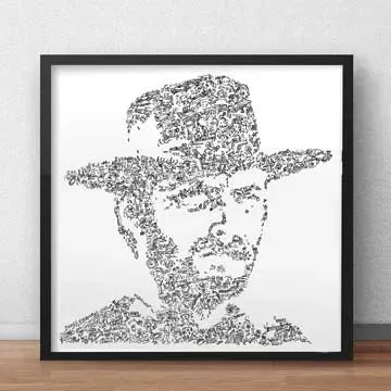 DrawInside Clint Eastwood poster 30x30 cm cinéma