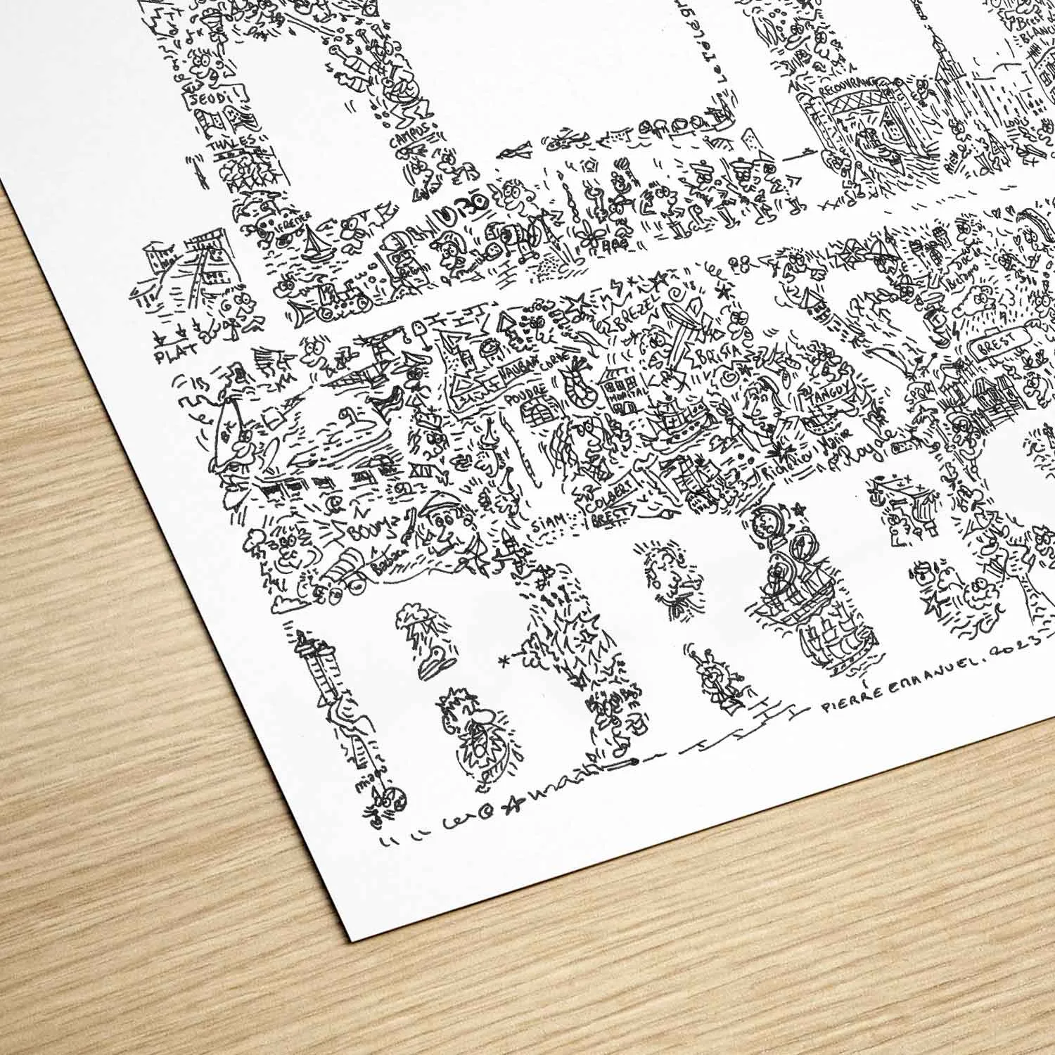 DrawInside Brest affiche A4 21x30 cm pont Recouvrance
