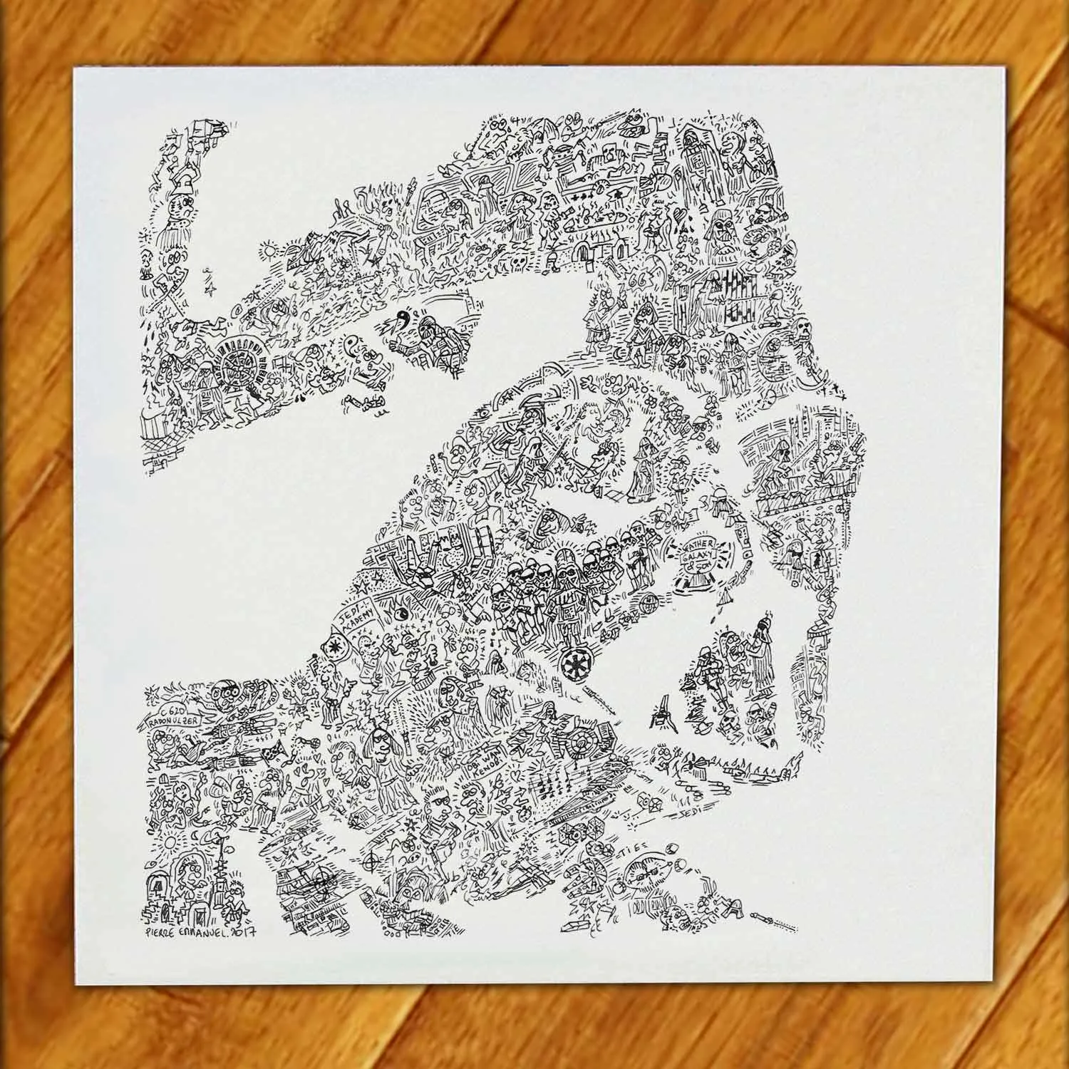 DrawInside Dark Vador affiche 30x30 Star Wars