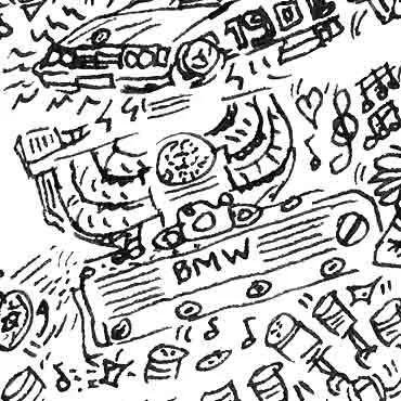 DrawInside BMW E30 affiche A4 voiture