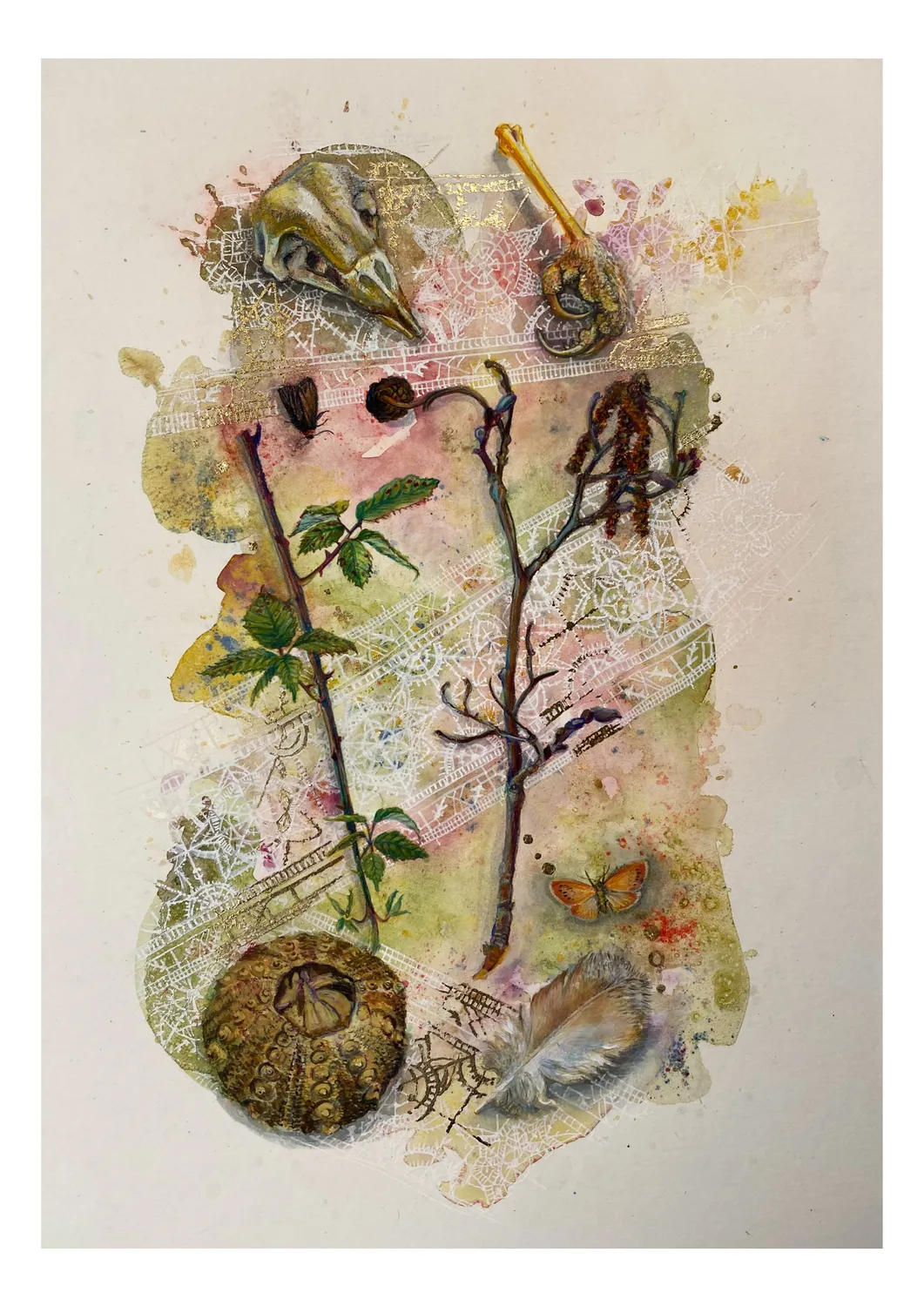 Helena Perry Spell for Perseverance peinture originale 29x41cm