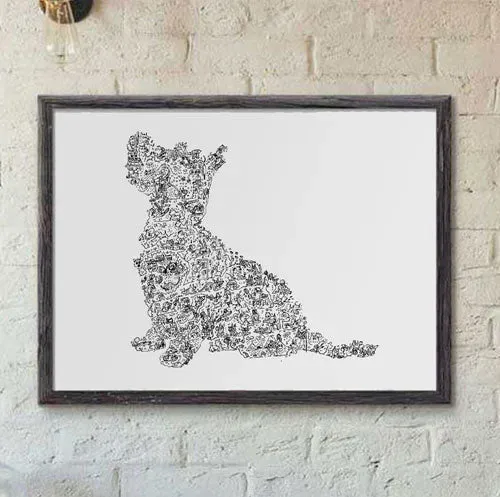 DrawInside Westie West Highland Terrier affiche A4 chien