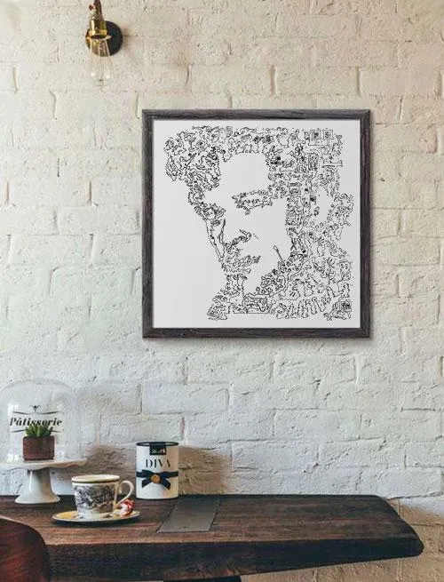 DrawInside Jason Newsted affiche 20x20 cm Metallica