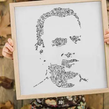 DrawInside Forrest Gump Tom Hanks affiche 20x20 cm film