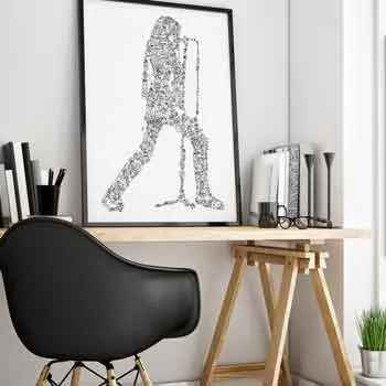 DrawInside Joey Ramone Ramones affiche A4 punk