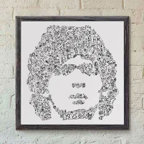 DrawInside Diego Maradona affiche 30x30 cm foot