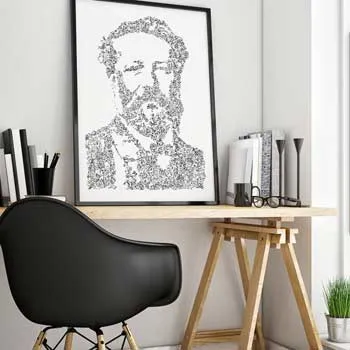 DrawInside Jules Verne affiche A4 steampunk