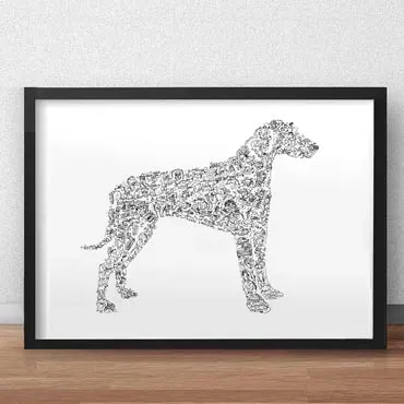 DrawInside Rhodesian Ridgeback affiche A4 21x30 cm signée