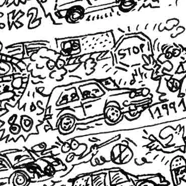 DrawInside VW Golf 3 affiche A4 21x30 cm voiture