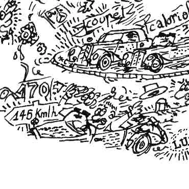 DrawInside Mercedes W187 affiche A4 voiture classique