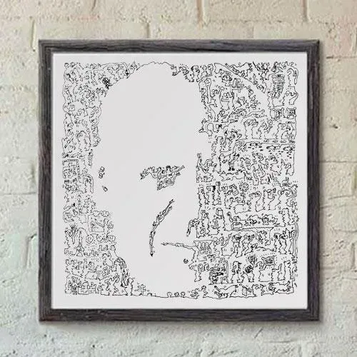 DrawInside Pablo Picasso affiche 30x30 cm noir et blanc