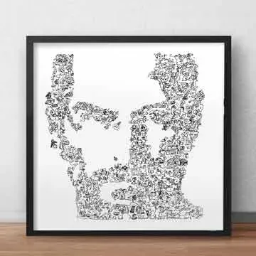 DrawInside Steve Jobs affiche 20x20 cm papier mat