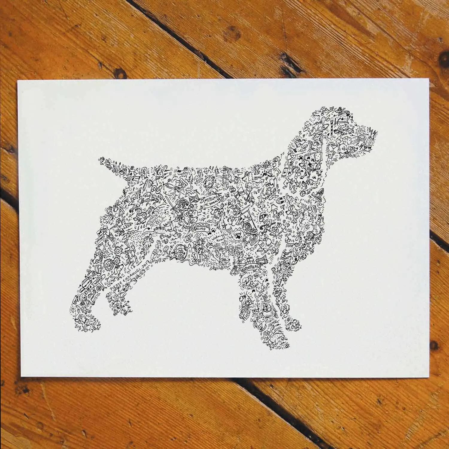 DrawInside English Springer Spaniel affiche A4 chasse